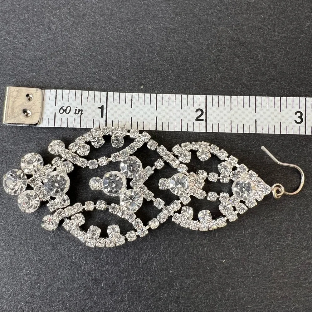 Rhinestone dangle earrings
